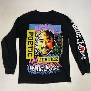 Poetic Justice Tupac Shakur 2Pac Graphic T-shirt Women Medium Black Long Sleeve